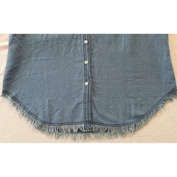 Hester Orchard Shirt Blue Stripe Tencel Western Button Down Sz Med NWT Farmcore - Picture 5 of 12